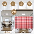 thumbnail image 5 of Red White Plaid Window Privacy Film, Modern Farmhouse Buffalo Check Gingham Static Cling UV Sun Blocking Heat Control Window Tint, Non-Adhesive One Way Windows Privacy Cover 17.7''x78.7'', 5 of 7