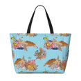 thumbnail image 2 of Pofeuu Turtles And Corals Print Beach Bag,Waterproof Sandproof Beach Tote Bag, Large Capacity Foldable Beach Bags for Women, 2 of 7