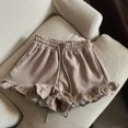 thumbnail image 2 of KAUOD Girls Ruffle Shorts Elastic High Waist Loose Athletic Shorts Wide Leg Cute Casual Mini Short Pants with Pocket, 2 of 5