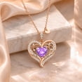 thumbnail image 6 of HESHPAWS Love Pendant Necklaces for Women With Birthstone Zirconia, Christmas Birthday Anniversary Jewelry Gift for Women Wife, 6 of 6