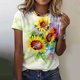 thumbnail image 1 of ICHUANYI Clearance Women's Casual Sexy Fashion Summer Round-Neck T-Shirt Printed Short Sleeve Tops Blouse(Yellow, M) ICHUANYI WER2023080913596, 1 of 5