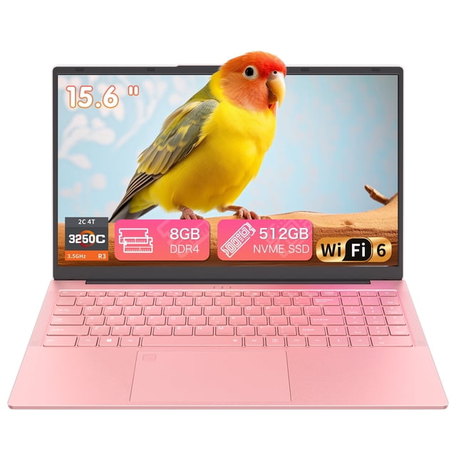Exsurf Laptop Empresarial de 15.6", AMD Ryzen 3, 8GB RAM, 512GB SSD, Puerto Type‑C, Rosa, Computadora de Oficina Laptop