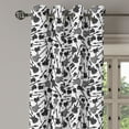 thumbnail image 3 of Ambesonne Music Grommet Curtain, Grunge Electric Guitars, 50" x 63", Black Grey White, 3 of 6
