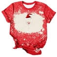 thumbnail image 1 of Navidad Tops de Mujer, Cuello Redondo Camiseta de Manga Corta con Estampado de Vacaciones, Blusa de Moda Casual, 1 of 4