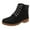 Black, variant on Lace-Up Ankle Boots With High Heels For Women Casual Comfort Round Toe Pu Leather Material Yellow Size 9 Us Foot Length 10.24 Inches
