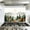 Color 3, variant on Peel and Stick Kitchen Backsplash Mural Routine Visitors Mountains Bears Cabin Autumn Trees River Oil Painting, 35.4" x 23.6" Oil Proof Vinyl Wallpaper for Stove & Fireplace