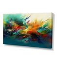 thumbnail image 2 of Designart "Orange Blue Transcendent Liquid Ink I" Abstract Marble Canvas Print, 2 of 5