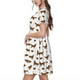 thumbnail image 2 of Bingfone Labrador Retriever Dog Print Women’s Short Sleeve Dress, Comfortable Casual Dress, Stylish Summer Dress with Stretchy Fit for Daily Wear, 2 of 6