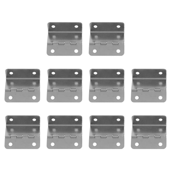 Folding Butt Hinges for Door Cabinet Furniture - 10pcs Silver 15mm