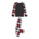 thumbnail image 3 of Pijama de Navidad familiar de manga larga Papá Noel sombrero botas blusa impresa + traje de pantalones a cuadros ; Niños-6-7 Año, 3 of 5