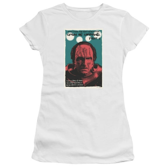 Star Trek Tng Season 6 Episode 10 Junior Women's Sheer T-Shirt White