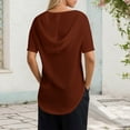 thumbnail image 5 of ITSAME Women's Hooded Blouse, Short Sleeve Casual Loose Scoop Neck Summer Fashion Tops Red XL, 5 of 6