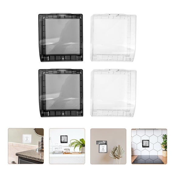 UPOUART Black Plastic Wall Switch Case Waterproof For Bathroom 4.64X4.13X1.77in