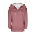 thumbnail image 7 of DAFPZW Women Oversized Sweatshirt Casual Split Hem Long Hoodie V-Neck Pullover with Kangaroo Pocket Fall Fashion Clothes, 7 of 7