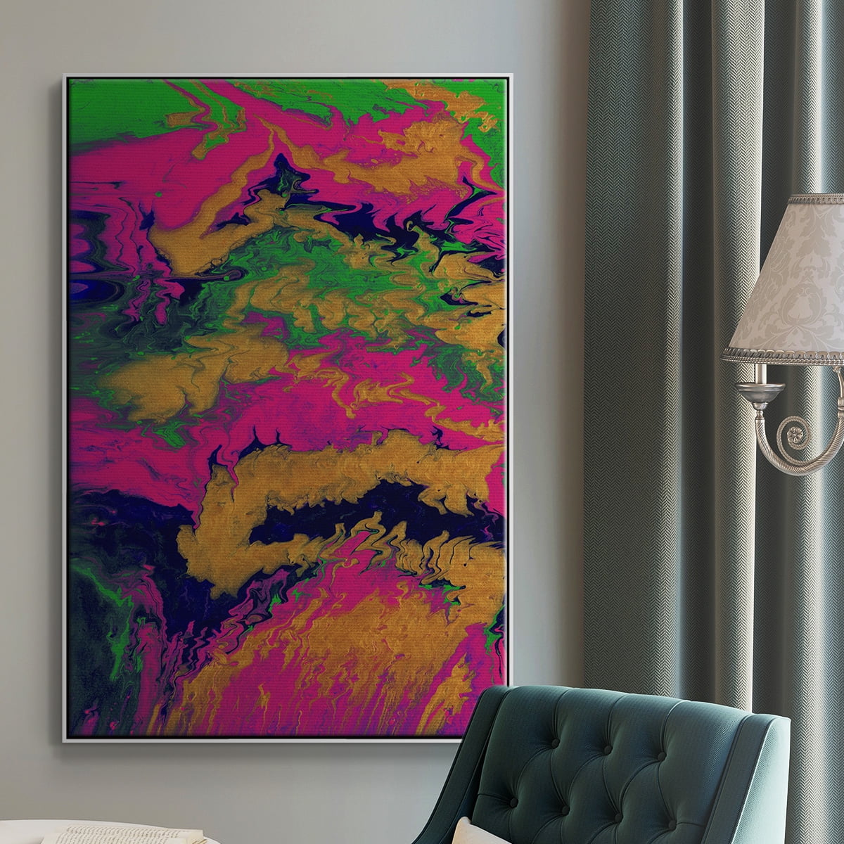 M48 Framed Premium Gallery Wrapped Canvas - Ready to Hang - 27 x 41 - White Floating Frame