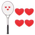 thumbnail image 1 of Tennis Racket Dampener [4PCS] - Funny Heart Shape Silicone Tennis Shock Absorber Racket Vibration Dampener [Red], 1 of 7