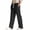 Black, variant on Loose Casual Pants for Mens Cable Knit Elastic Waist Drawstring Pants Side Slit Solid Color Fashion Trousers with Pockets