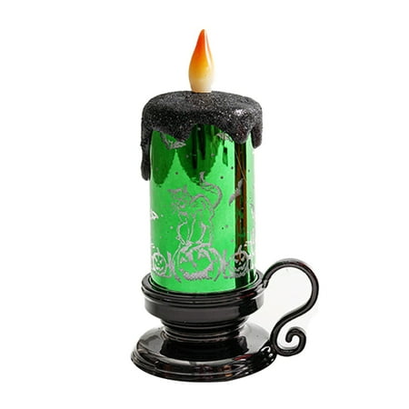 

SSBSM Halloween Flameless Candle Simulation Wine Glass Candlestick Lamp Atmosphere Decoration Props LED Candlelight Carnival Party Bar KTV Decoration Holiday Supplies