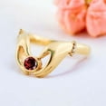 thumbnail image 3 of Round Garnet Engagement Ring 14K Yellow Gold Ring Antique Hand Holding Garnet Jewelry Delicate Art Deco Gift Personalized Birthday Ring, 3 of 5