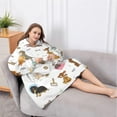thumbnail image 5 of Oversized Wearable Blanket Hoodie,Cartoon Dachshund Sherpa Blanket Hoodie with Super Pockets,Super Warm Fuzzy Pullover for Women & Men, 5 of 6
