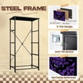 thumbnail image 4 of Dresser for Bedroom with 4 Storage Drawers Purple Floral Damask Black Dressers Chest of Drawers Steel Framed Fabric Organizers for Closet Living Room Hallway Large Capacity, 4 of 8