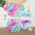 thumbnail image 2 of KAUOD Girls 4 Piece Bikini Set Tie Dye Swimsuits with Cover Up Skirt Cute Tankini Bathing Suit Kids Toddler Beach Swimwear, 2 of 9
