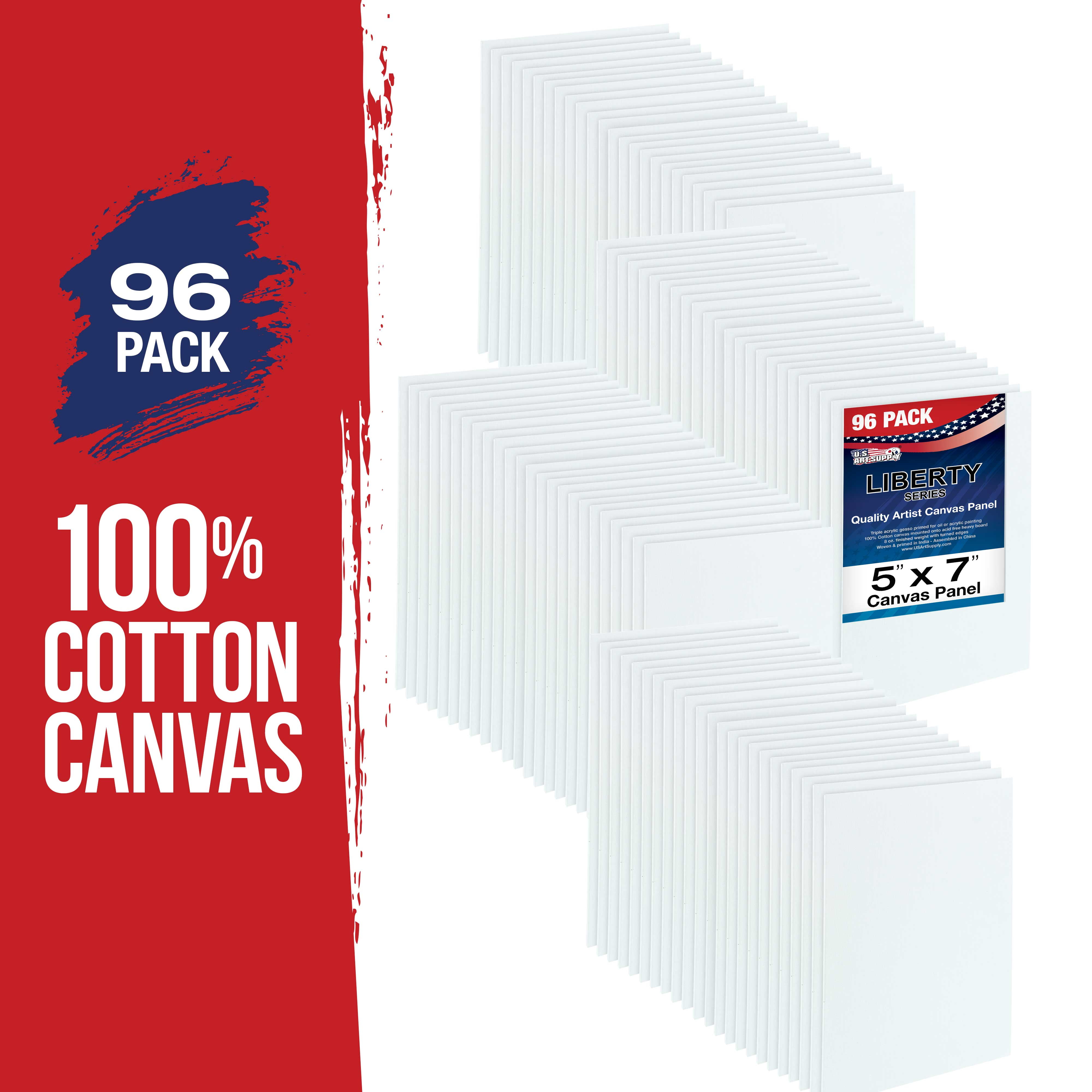 U.S. Art Supply 5 X 7 inch Professional Artist Quality Acid Free Canvas Panels 96 Pack (1 Full Case of 96 Single Canvas Panels)