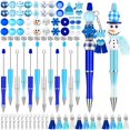 thumbnail image 1 of Juego de bolígrafos Beadable con forma de muñeco de nieve para Navidad e invierno, 12 unidades, 1 of 7