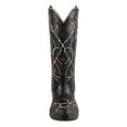 thumbnail image 4 of Rustic Western Black Tooled Leather Cowboy Boot With Rose Vines Vase Figurine, 4 of 6