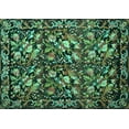 thumbnail image 1 of Ahgly Company Machine Washable Indoor Rectangle Medallion Turquoise Blue French Area Rugs, 4' x 6', 1 of 4