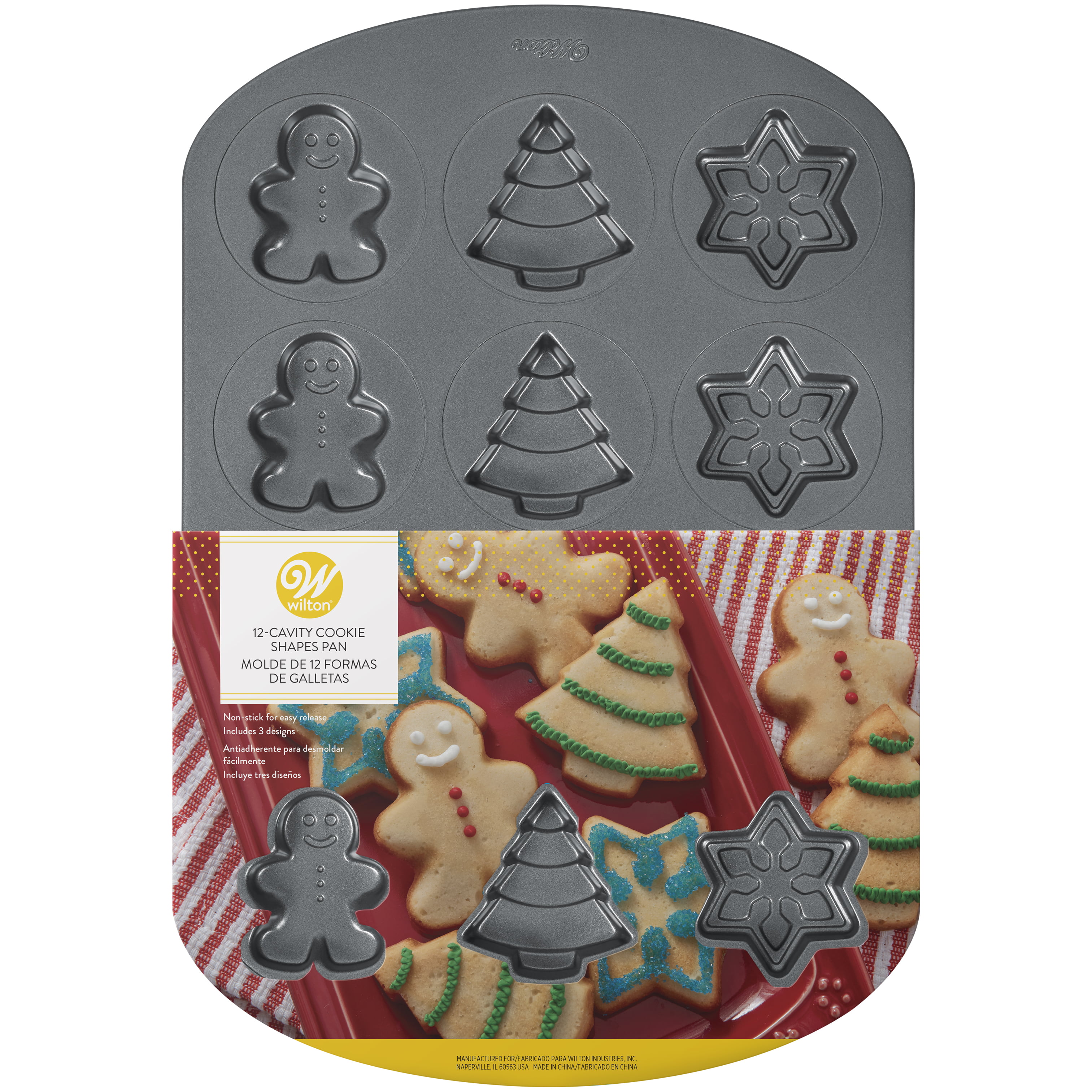 Wilton Christmas Shapes 12 Cavity Cookie Pan, Holiday Cooking and