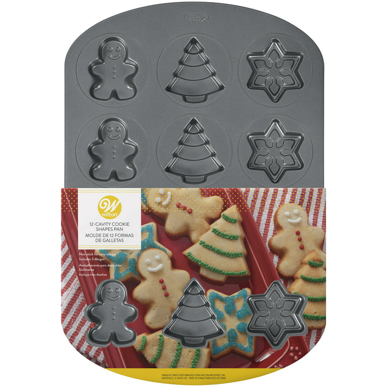 Wilton Cookie Sheet Shape Baking Pans Lot of 3 Christmas Holiday