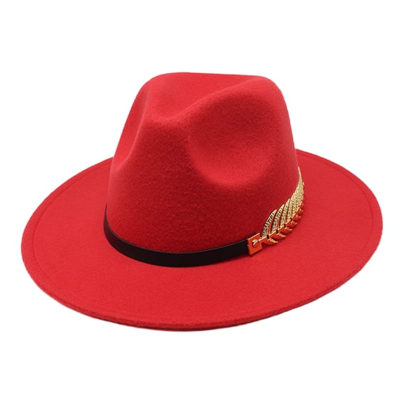 Avaner Men's Wide Brim Fedora Panama Hat with Metal Belt Buckle