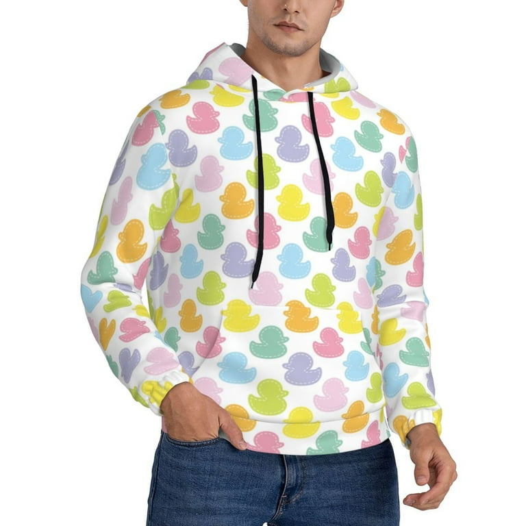 Cauagu Colorful Rubber Duck for Men's Pullover Hooded Sweatshirt