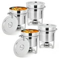 thumbnail image 2 of BeesClover Ensemble de 2/4 Réchauds à Soupe de Qualité Commerciale 7 Qt, Réchauffe-Aliments Ronds en Acier Inoxydable avec Casseroles, Couvercles Cranté et Porte-Carburant, 2 of 8