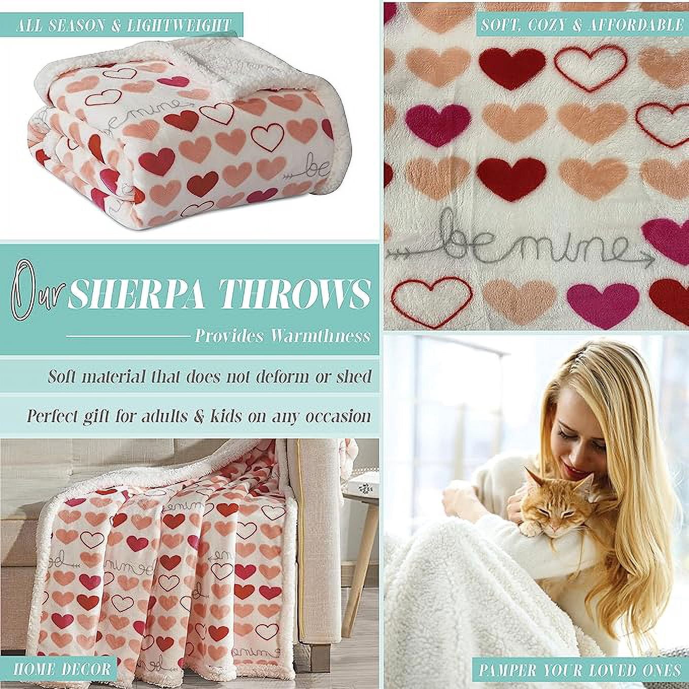 Elegant Comfort Throw Blanket, Reversible Sherpa Flannel, Soft, Fuzzy, Cozy and Plush- All season Lightweight Decorative Throw, 50 x 60 inches, Isabella Sherpa Throw