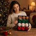 thumbnail image 6 of Hanging Ball Ornaments for Christmas Tree, Plastic Holiday Decorations Set, 6 of 7