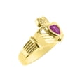 thumbnail image 4 of RYLOS Rings 14K Yellow Gold Claddah Love, Loyalty & Friendship Heart 6MM Gem Irish Wedding Band Claddagh Rings July Star Ruby Jewelry Size 10, 4 of 8