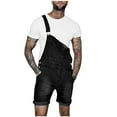 thumbnail image 1 of Giftesty Men Pants Clearance,Men Casual Solid Breast Pocket Denim Shorts Straight Type Overalls, 1 of 8