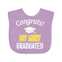Inktastic Congrats My Aunt Graduated with Cap Boys or Girls Baby Bib