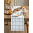 thumbnail image 3 of Blue Checkered Short Table Runner 60 Inches Long,Farmhouse Buffalo Plaid Watercolor Cotton Linen Table Runners Dresser Scarves,Fabric Tabletop Scarf Furniture Cover for Home Dinner Party 13"x60", 3 of 9
