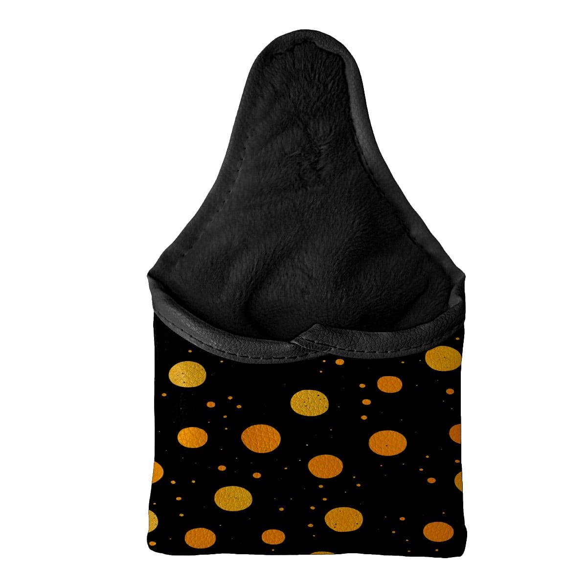 Golf Mallet Putter Cover Premium Leather Waterproof Golf Putter Head Cover with Magnetic Closure Yellow Polka Dots