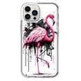 thumbnail image 1 of MUNDAZE Apple iPhone 12 Pro Max Shockproof Clear Hybrid Protective Phone Case Pink Flamingo Painting Graffiti Cover, 1 of 5