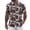 A-Brown, variant on Luwomo Short Sleeve Shirts for Men Floral Print Beach Sports Business Collar Button Open Clothing