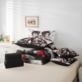 thumbnail image 6 of Feelyou Ancient Tokyo Geisha Twin Bedding Sets 7-Piece, Red Cherry Blossoms Bedding Comforter Set, Japanese Anime Style Reversible Sheet Sets, Lightweight Room Decor, 6 of 8
