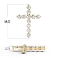 thumbnail image 5 of 11 Stone Round Lab Grown Diamond Cross Pendant With Prong Settings in 14K Yellow Gold - 2 CTW, 5 of 5