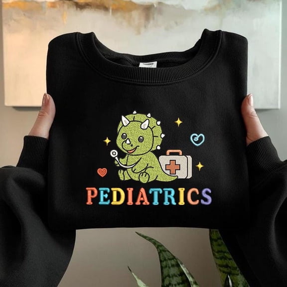 Pediatrics Embroidery Design, Cute Dinosaur Doctor Machine Embroidery , Pediatric Nurse Medical Stitch, Kids Hospital Design