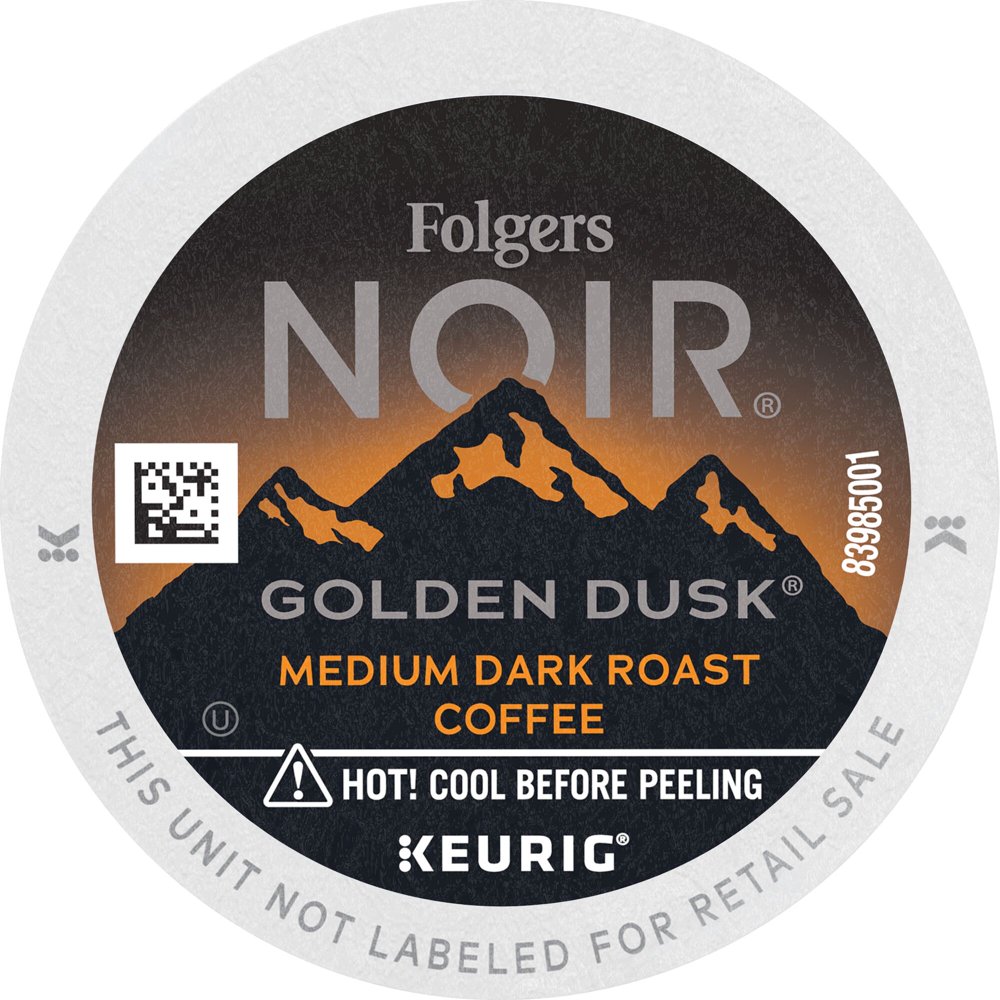 Folgers Noir Golden Dusk Medium Dark Roast Coffee, 12 Keurig KCup Pods