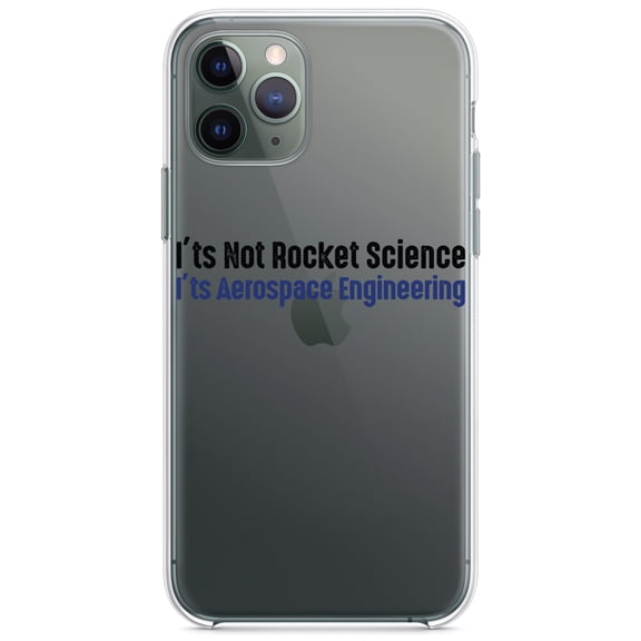 DistinctInk Clear Shockproof Hybrid Case for iPhone 11 Pro MAX (6.5" Screen) - TPU Bumper Acrylic Back Tempered Glass Screen Protector - Not Rocket Scient - Aerospace Engineering
