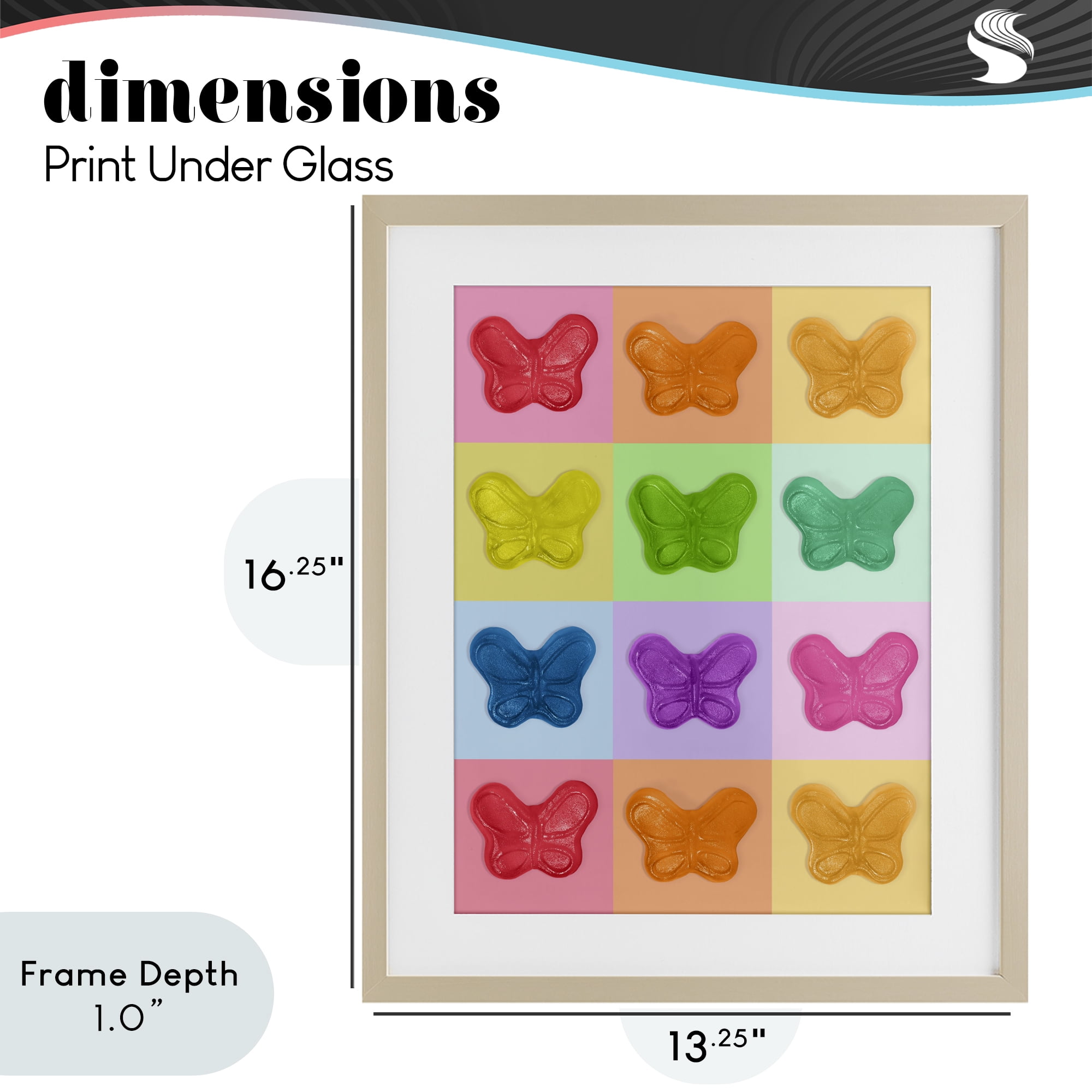 Stupell Industries Colorful Butterflies Candy Birch Framed Print Under Glass, design by LISH Creative